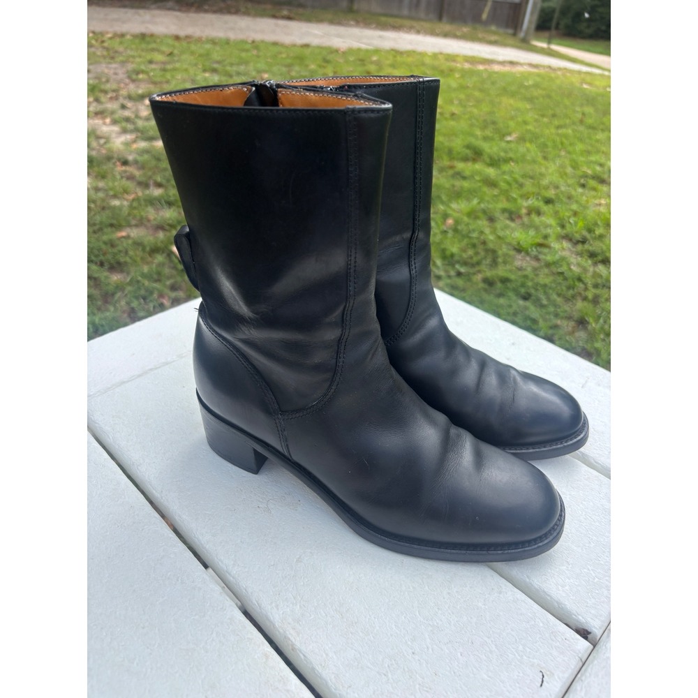 Ralph Lauren Purple Label Black Leather Ankle Boots Made in Italy 6.5 B 500298